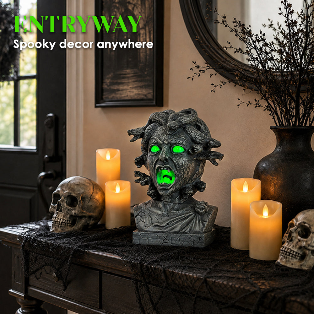 12" Animated Medusa Bust Statue