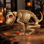 12.5-inch animated Halloween skeleton dog decoration with moving jaw