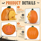 11" Animated Witch Face Pumpkin Halloween Decoration