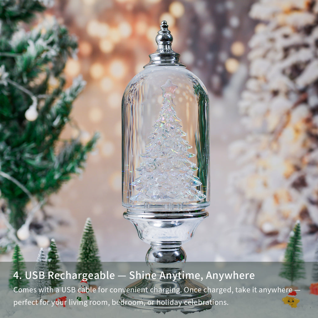 12“  Crystal Clear Glass Christmas Snow Globe Dome