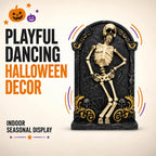 7.75“ Halloween Skeleton Tombstone Figurine