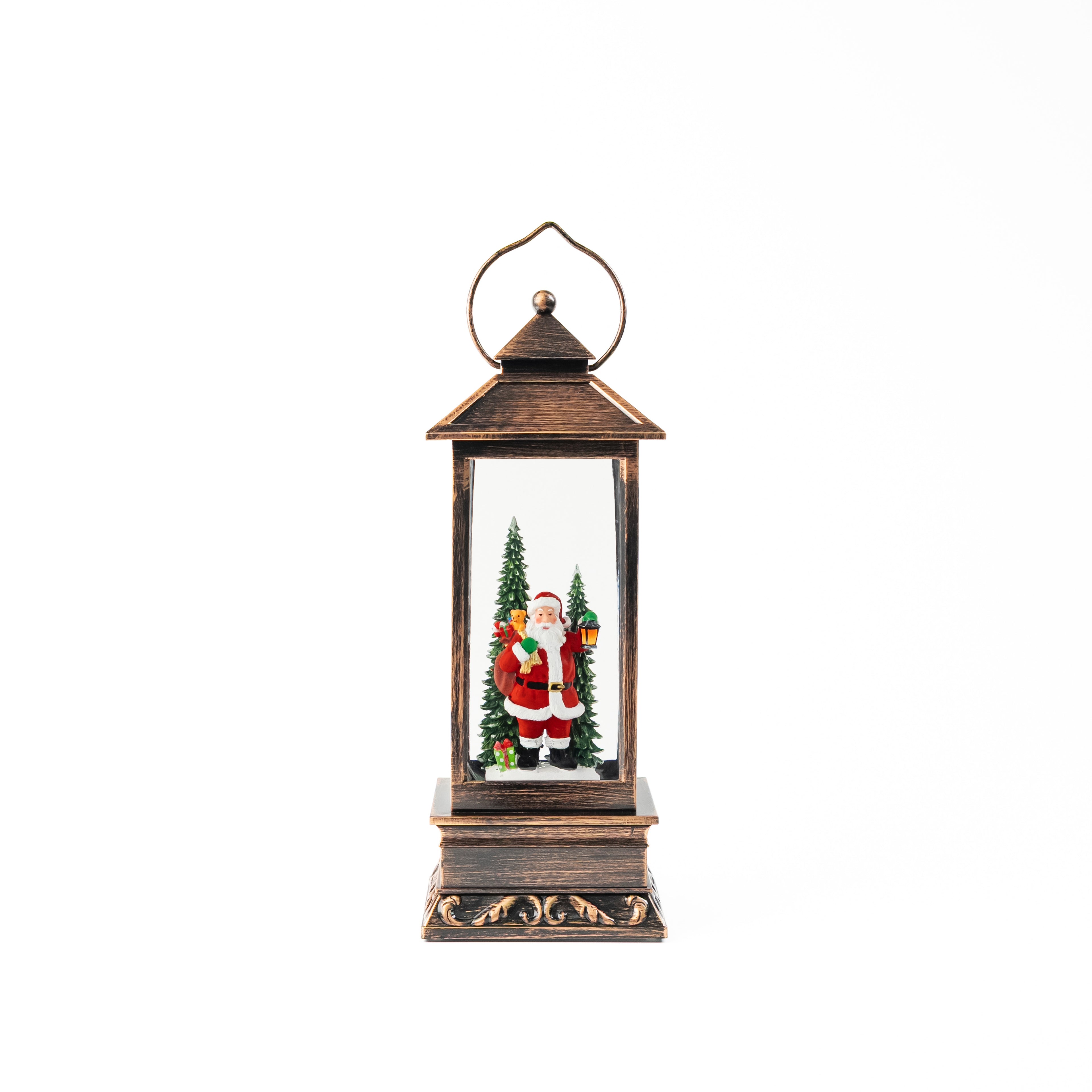 11.5” Christmas Snow Globe Lantern with Santa Claus