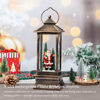 11.5” Christmas Snow Globe Lantern with Santa Claus