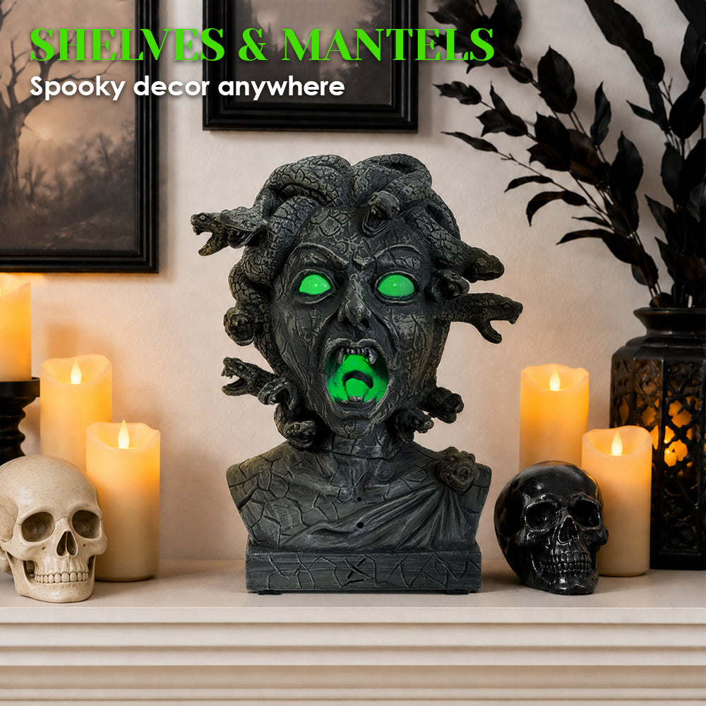 12" Animated Medusa Bust Statue