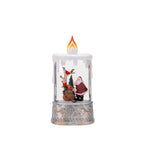 13" Christmas Snow Globe Candle with Santa Claus Scene