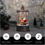 13" Christmas Snow Globe Candle with Santa Claus Scene