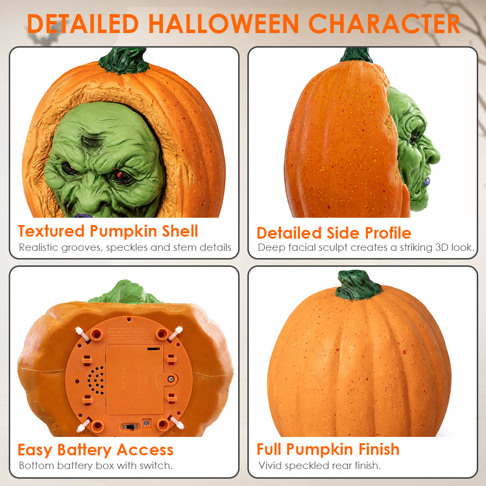 12“ Whispering Gourdon Halloween Animated Pumpkin