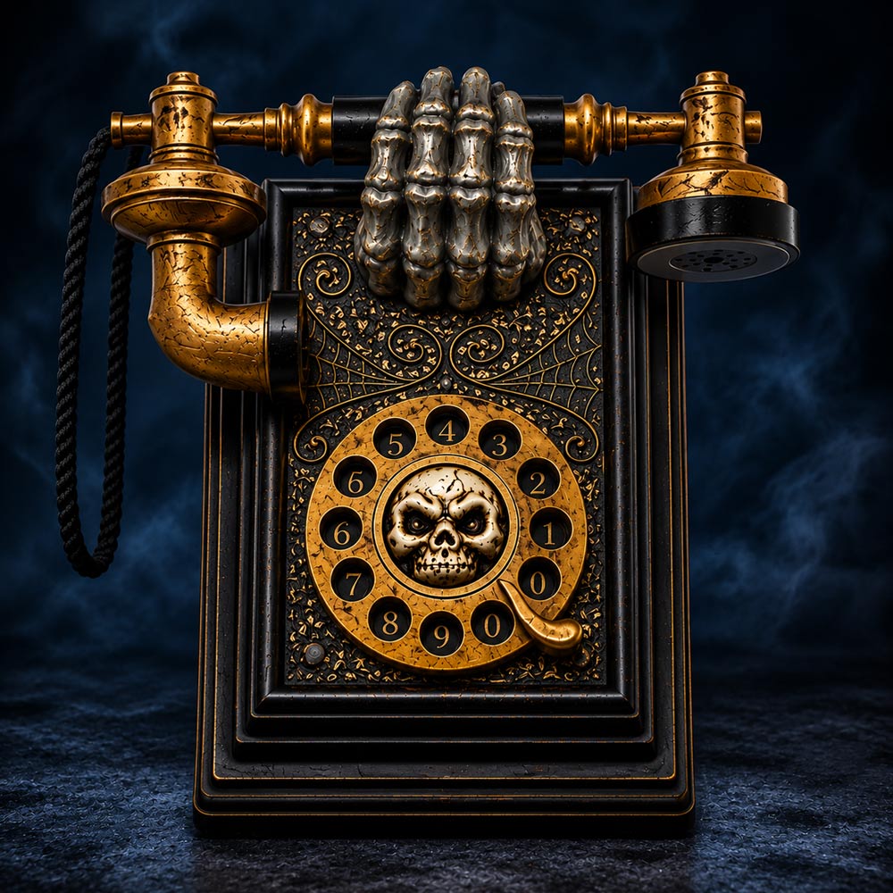 8-Inch Vintage Rotary Telephone Decor Figurine