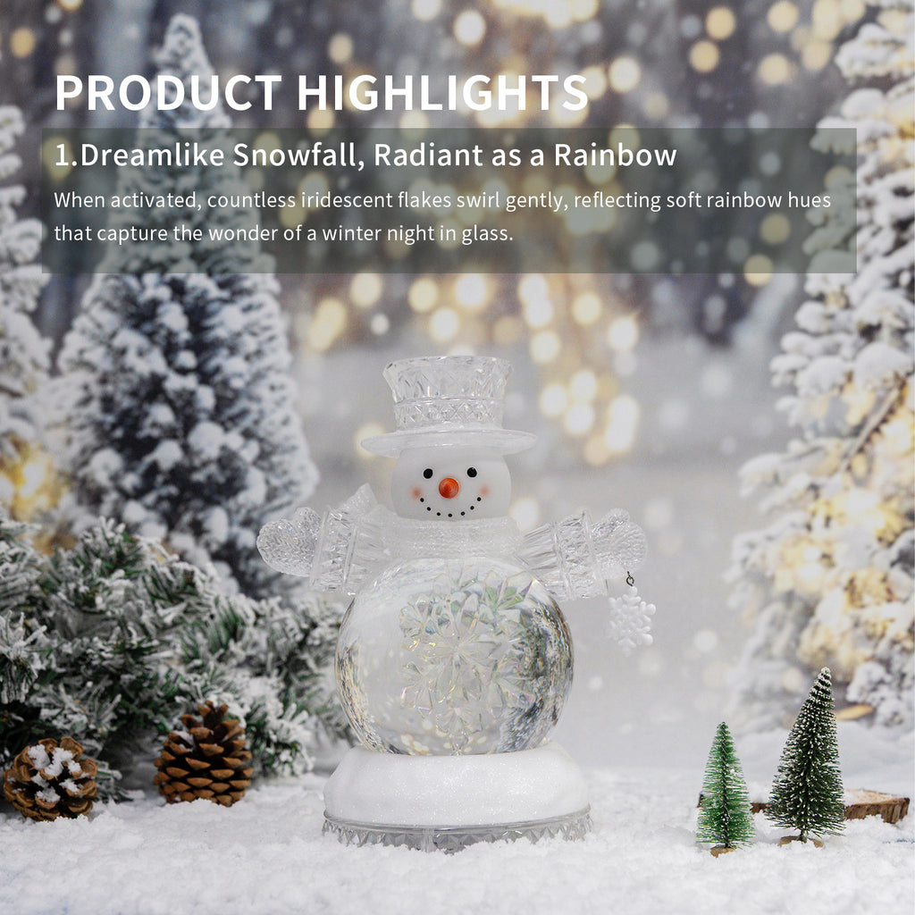 9.75" Snowman Snow Globe with LED Light