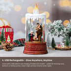 8.26" Nativity Scene Snow Globe Candle