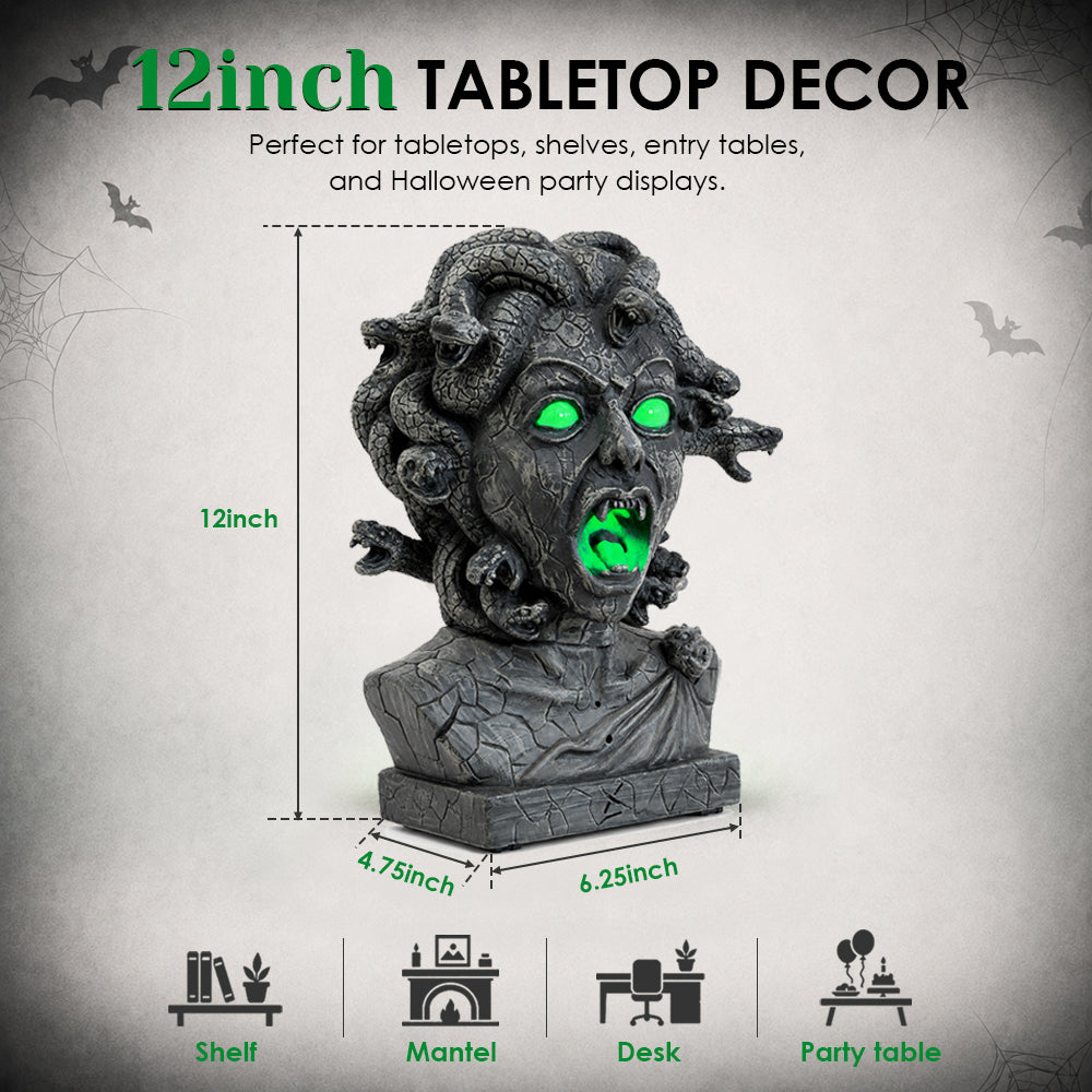 12" Animated Medusa Bust Statue