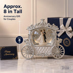 7.7" LED Wedding Couple Carriage Glitter Water Lantern
