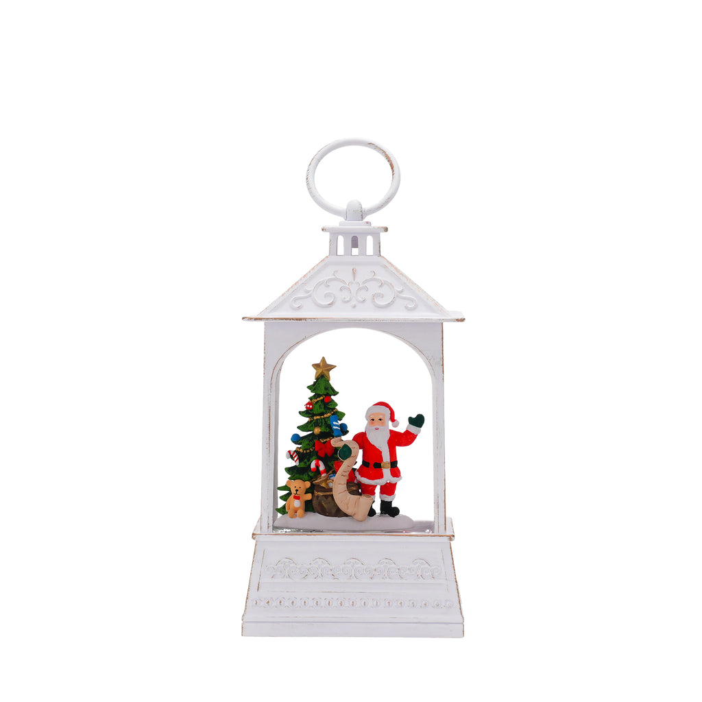 8.5" Christmas Snow Globe Lantern with Santa Claus