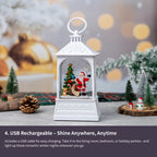 8.5" Christmas Snow Globe Lantern with Santa Claus