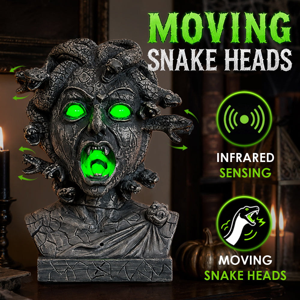 12" Animated Medusa Bust Statue