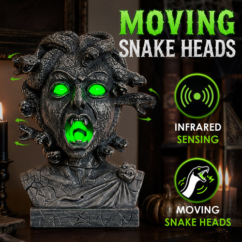 12" Animated Medusa Bust Statue