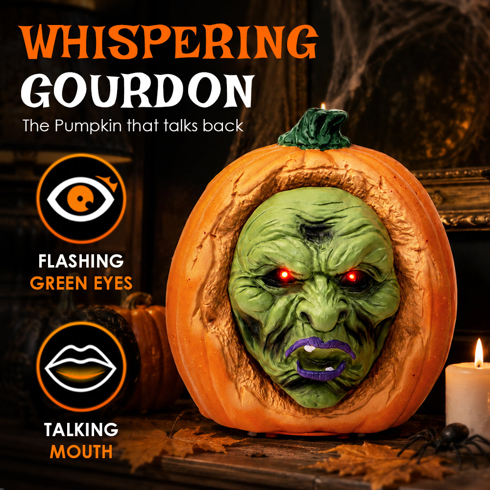 12“ Whispering Gourdon Halloween Animated Pumpkin