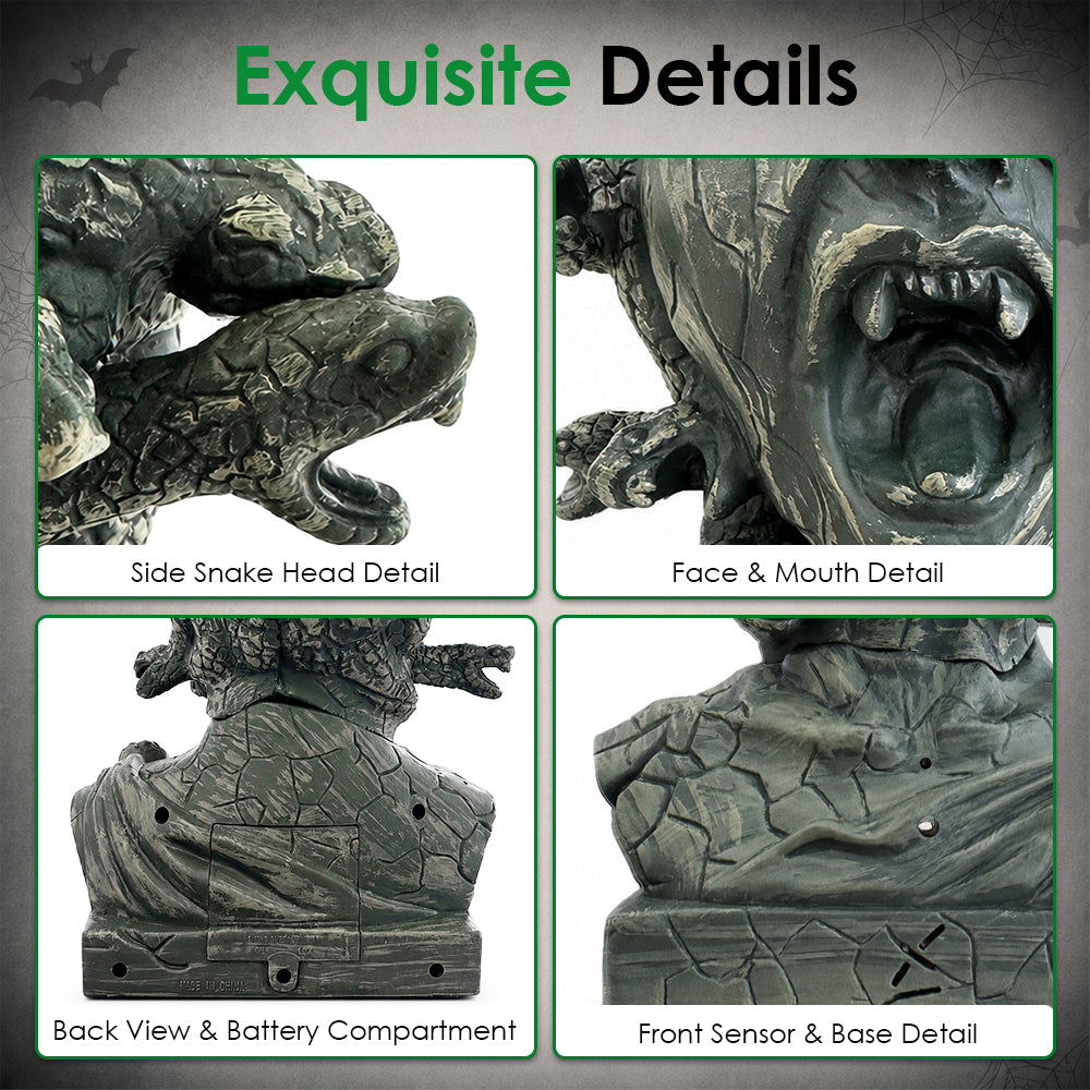 12" Animated Medusa Bust Statue