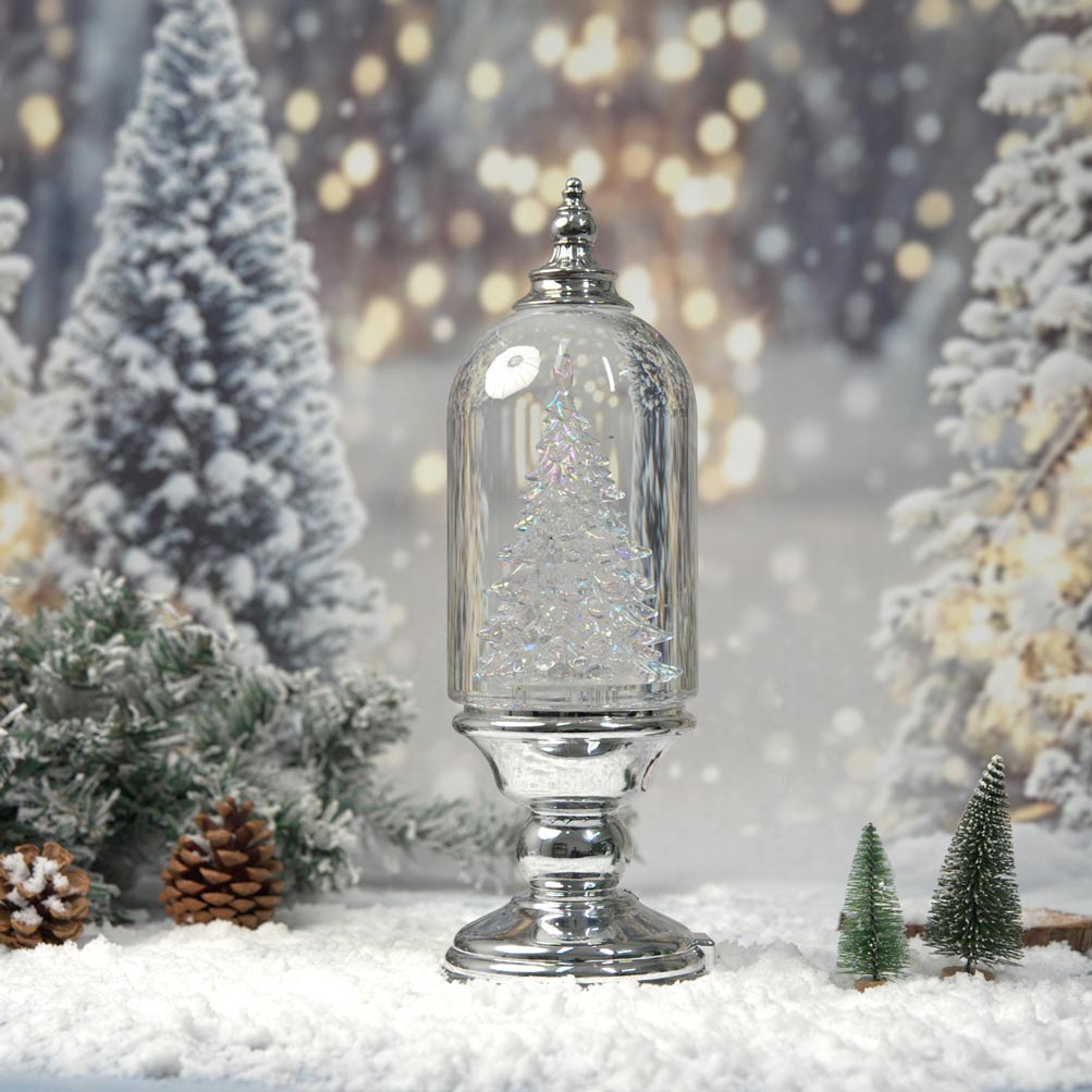 12"  Crystal Clear Glass Christmas Snow Globe Dome