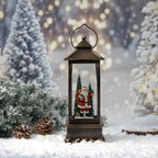 11.5” Christmas Snow Globe Lantern with Santa Claus
