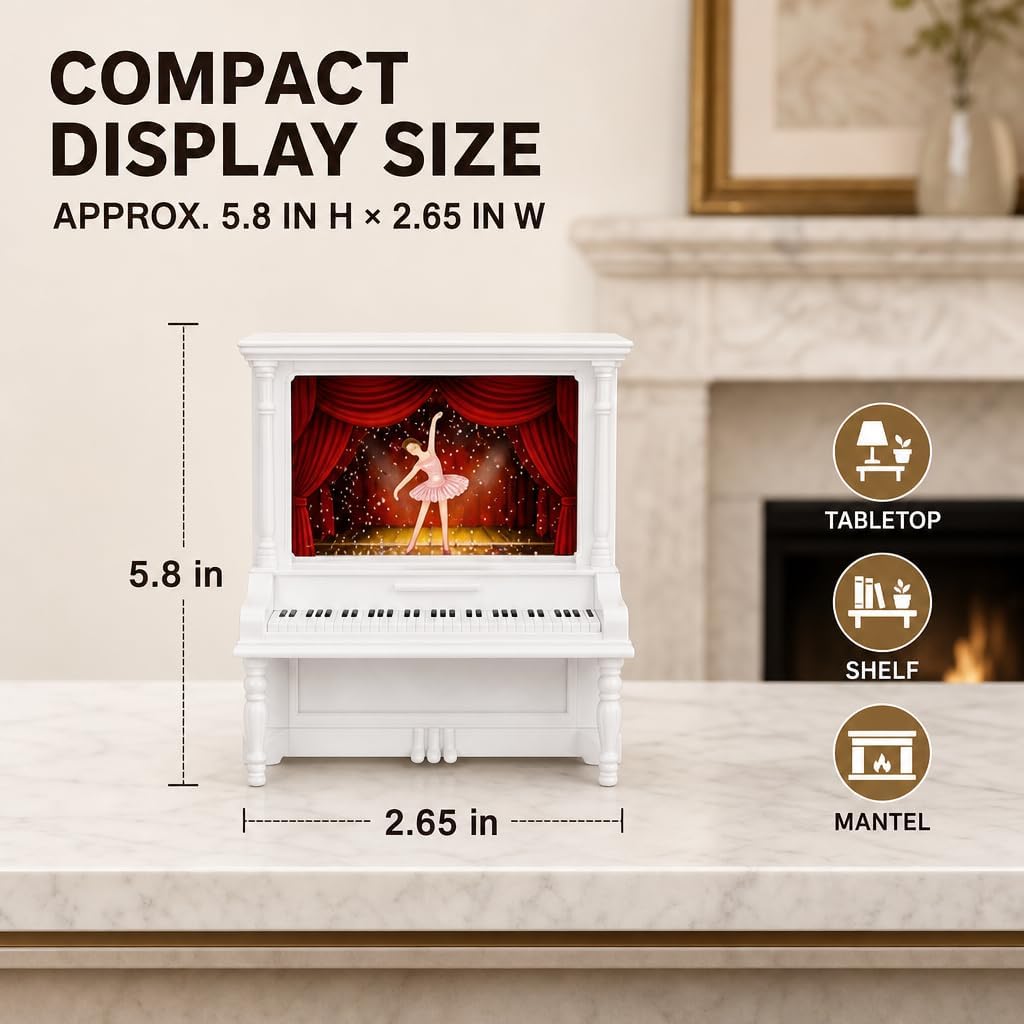 Ballerina snow globe display size reference