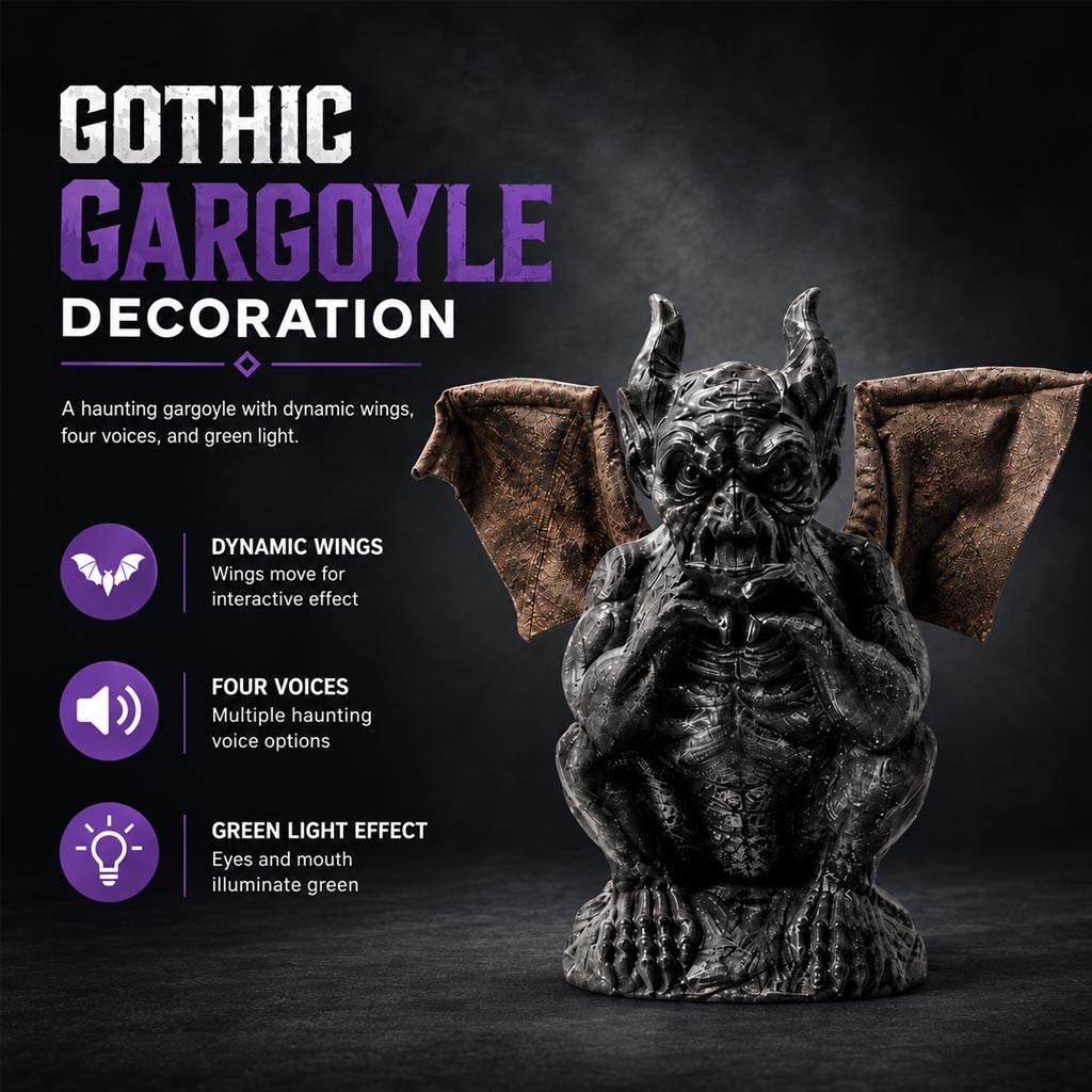 Gothic gargoyle Halloween decoration product graphic