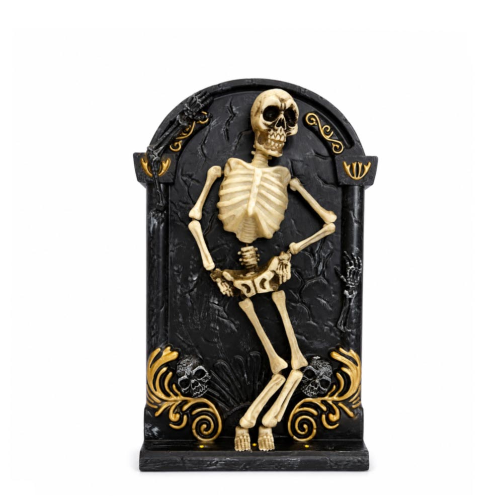 7.75“ Halloween Skeleton Tombstone Figurine